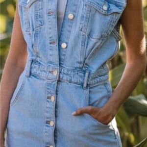 Zara Light Blue Denim Mini Dress